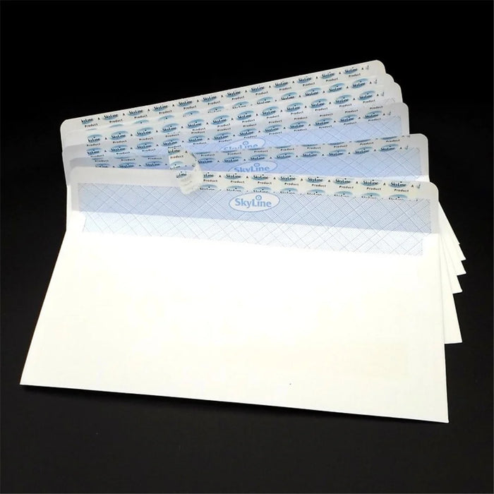 SKYLINE 50PCS Security Envelopes with Window Confidential Seal Skyline Envelope for Postcard Letter Greeting Card School Office Supplies - 3