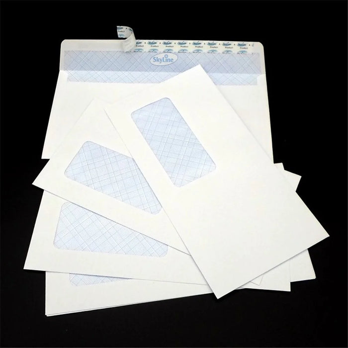 SKYLINE 50PCS Security Envelopes with Window Confidential Seal Skyline Envelope for Postcard Letter Greeting Card School Office Supplies - 6