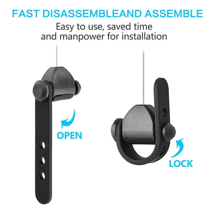 MFTDE 3Pcs for HTC Vive Pro/Oculus Rift/Oculus Quest Link/Oculus Quest 2 Retractable Ceiling Pulley VR Cable Management System - Black - 5