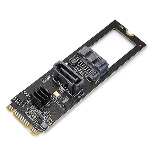 SA-044 NGFF KEY B+M to SATA 3.0 6Gbps Dual Ports Vertical+Horizontal Adapter 22*80MM Converter Hard Drive Extension Card JMB582 2280 - 1