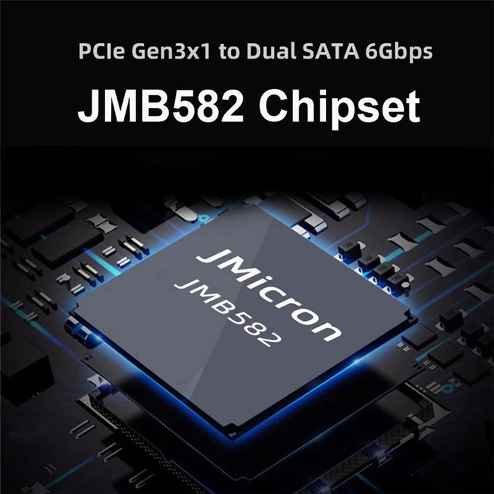 SA-042 NGFF KEY B+M PCI Express to SATA 3.0 22*80MM 6Gbps Dual Ports Adapter Converter Hard Drive Extension Card JMB582 2280 - 3