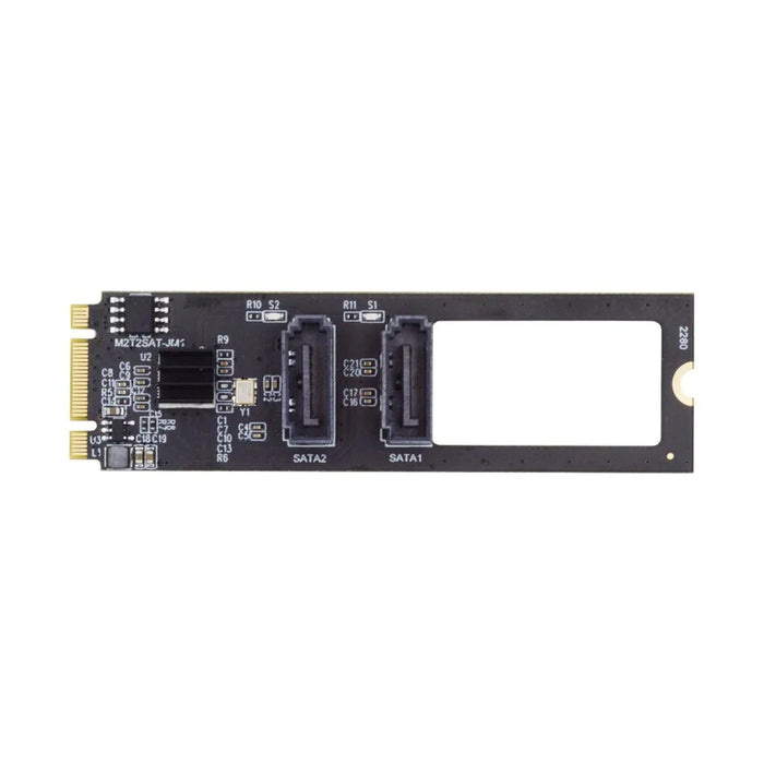 SA-042 NGFF KEY B+M PCI Express to SATA 3.0 22*80MM 6Gbps Dual Ports Adapter Converter Hard Drive Extension Card JMB582 2280 - 6