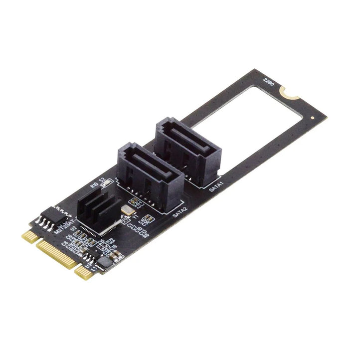 SA-042 NGFF KEY B+M PCI Express to SATA 3.0 22*80MM 6Gbps Dual Ports Adapter Converter Hard Drive Extension Card JMB582 2280 - 7