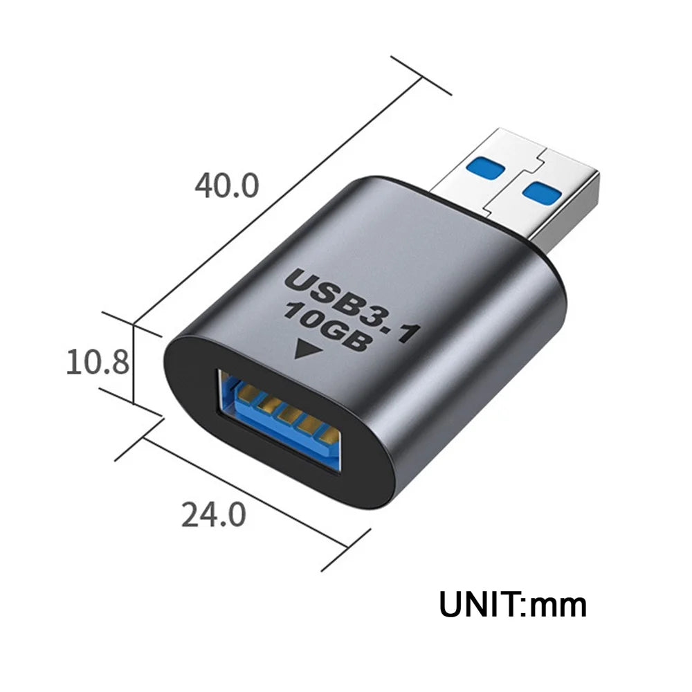 UC-082-AMAF USB 3.0 A Male to A Female Converter 10Gbps Fast Data Transmission Metal Shell Adapter Plug - 7