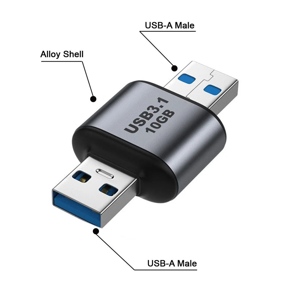 UC-082-AMAM USB 3.0 Male to Male Type A to Type A Data Transfer Adapter 10Gbps for Laptop Desktop Computer - 5