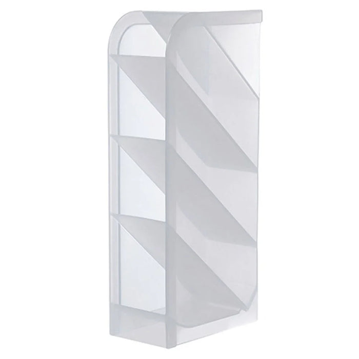 Multifunction Slant Grid Desktop Pen Holder Home Office School Stationary Storage Pencil Organizer, Size: S - Transparent White - 1