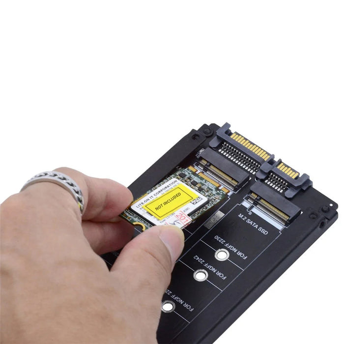 SA-031 Dual NGFF B+M Key M.2 SSD Card JBOD Raid0 Span Bridge to 2.5inch SATA Combo HDD Disk Drive Enclosure - 2