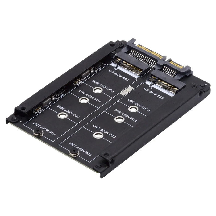 SA-031 Dual NGFF B+M Key M.2 SSD Card JBOD Raid0 Span Bridge to 2.5inch SATA Combo HDD Disk Drive Enclosure - 7