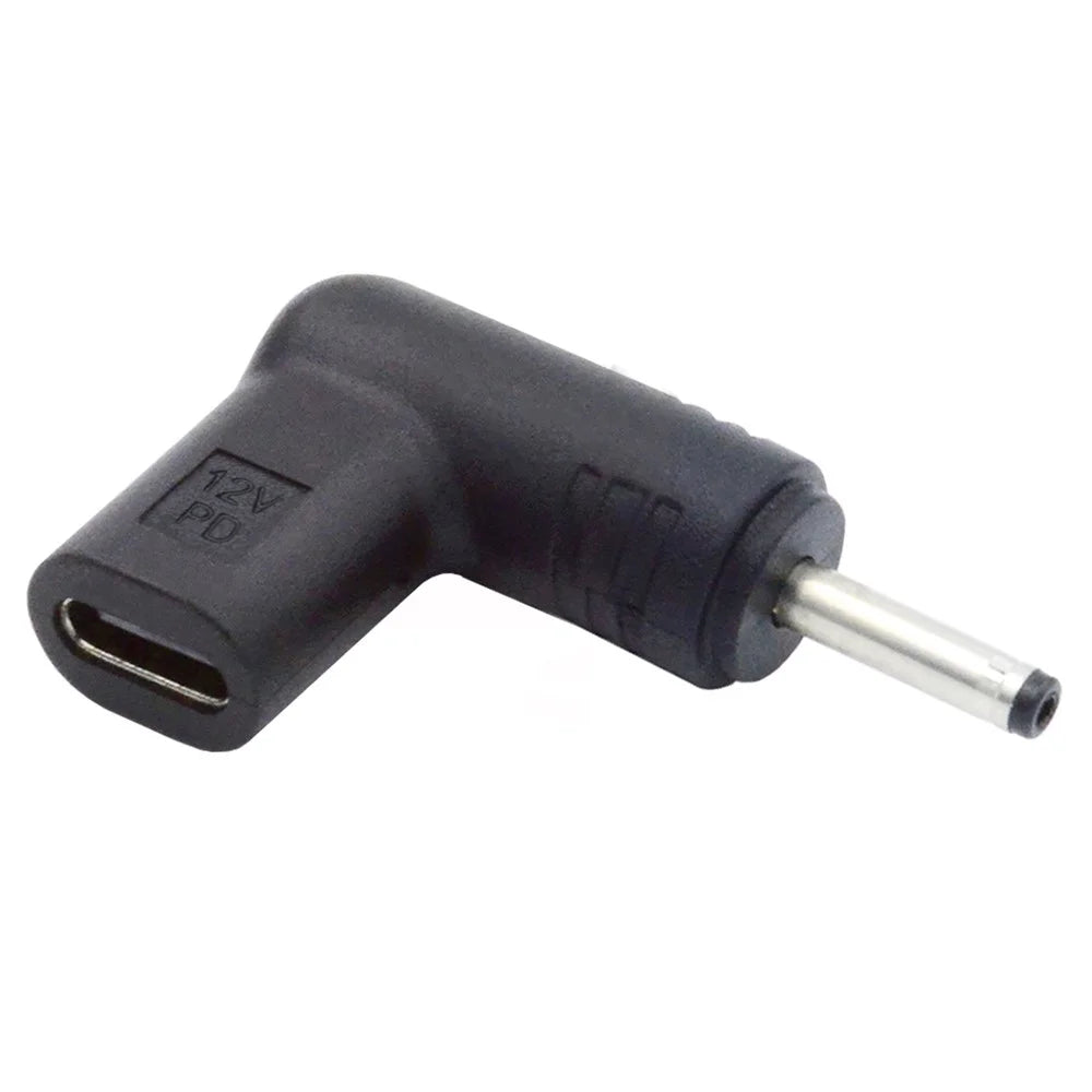 UC-090-3011MM Right Angled Connector USB 3.1 Type C Female to DC 12V Plug 90 Degree Adapter PD Emulator Trigger Converter, DC3.0*1.1mm - 1