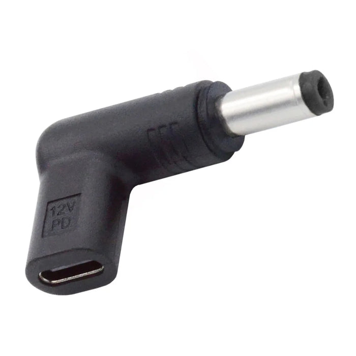 UC-090-5521MM 90 Degree Angled USB 3.1 Type C Female to DC 12V Plug Adapter PD Emulator Trigger Converter, DC5.5*2.1mm - 1
