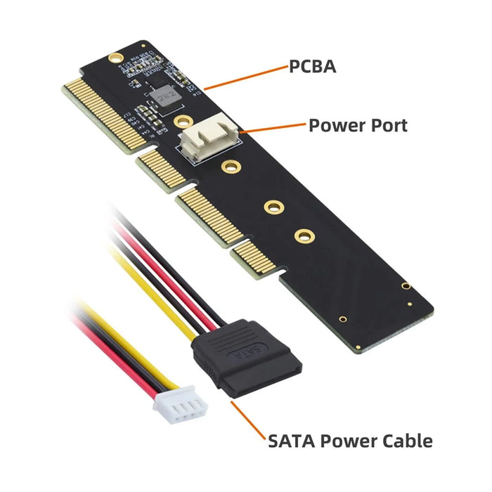SA-048 NGFF M-key 110mm to PCI-E 16X Adapter Low Profile Height 3cm for 110mm 80mm SSD 1U Server - 2