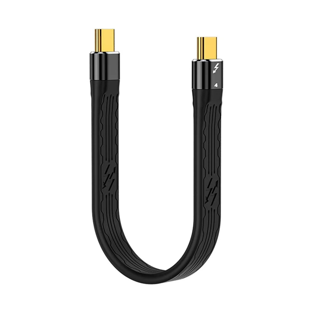 TB-005-0.13M 40Gbps ThunderBolt4 Transmission Cord Flat Slim 5A 100W Fast Charging Cable Supports 8K 60Hz 5K 60Hz Video Output - 1