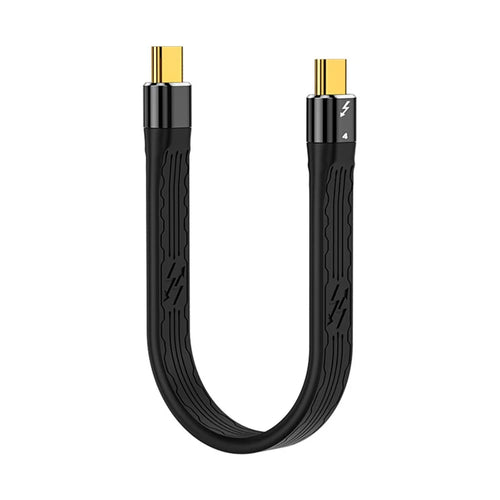 TB-005-0.13M 40Gbps ThunderBolt4 Transmission Cord Flat Slim 5A 100W Fast Charging Cable Supports 8K 60Hz 5K 60Hz Video Output - 1
