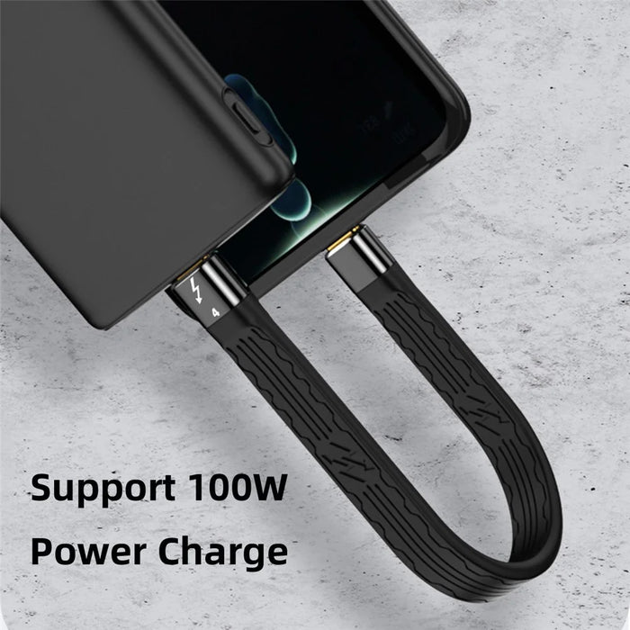 TB-005-0.22M ThunderBolt4 Flat Slim Cable 40Gbps 5A 100W Fast Charging Speed Supports 8K 60Hz 5K 60Hz Video Output - 2