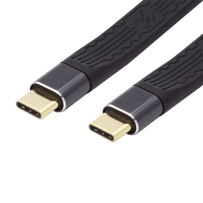 TB-005-0.22M ThunderBolt4 Flat Slim Cable 40Gbps 5A 100W Fast Charging Speed Supports 8K 60Hz 5K 60Hz Video Output - 4