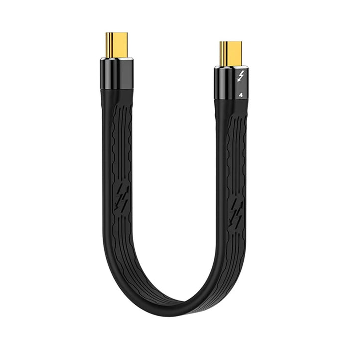 TB-005-0.22M ThunderBolt4 Flat Slim Cable 40Gbps 5A 100W Fast Charging Speed Supports 8K 60Hz 5K 60Hz Video Output - 5