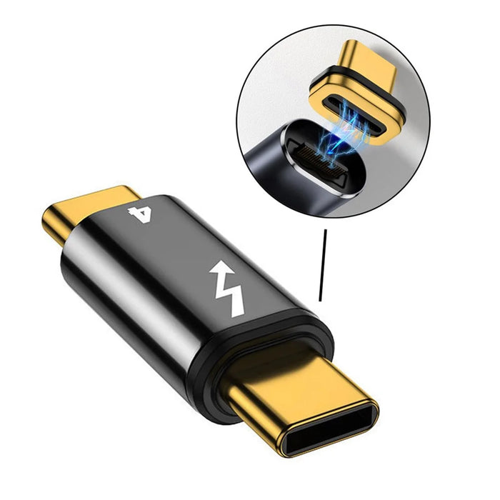 TB-005-MAGN 40Gbps Type C Male to Male Magnetic Connector Compatible with USB4 Thunderbolt3 Thunderbolt 4 100W Power Data 8K Video Adapter for Laptop Phone - 1