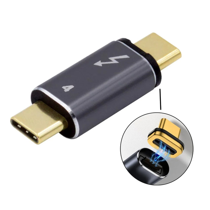 TB-005-MAGN 40Gbps Type C Male to Male Magnetic Connector Compatible with USB4 Thunderbolt3 Thunderbolt 4 100W Power Data 8K Video Adapter for Laptop Phone - 2