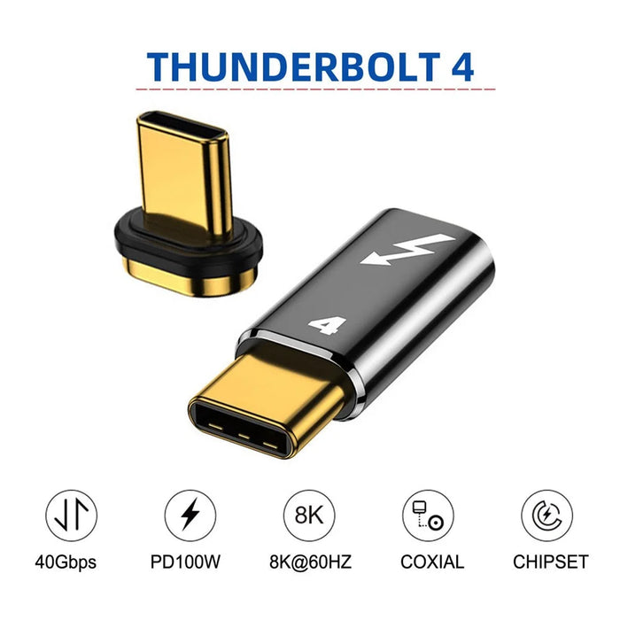TB-005-MAGN 40Gbps Type C Male to Male Magnetic Connector Compatible with USB4 Thunderbolt3 Thunderbolt 4 100W Power Data 8K Video Adapter for Laptop Phone - 6