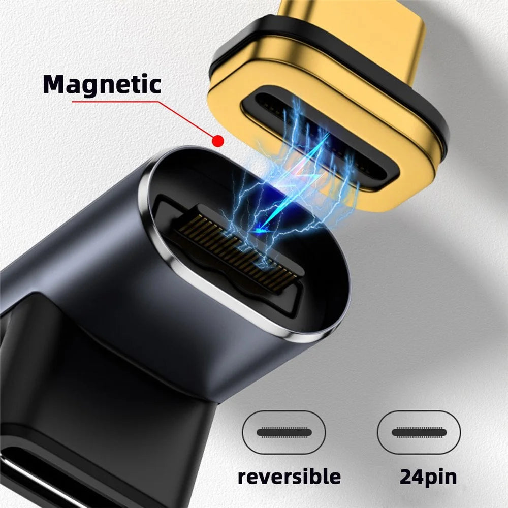 UC-028-UP 40Gbps USB4 Type C Male to Female 90 Degree Up Down Angled 100W Power Data 8K Video Magnetic Connector Adapter - 6