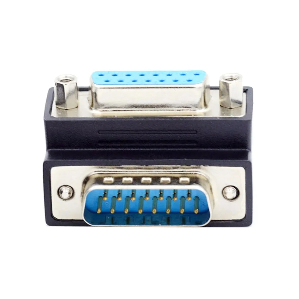 DB-003-DN DB-15PIN Down 90-Degree Angled Design Plug DSUB D-subminiature 15Pin Male to Female Connection Adapter - 4
