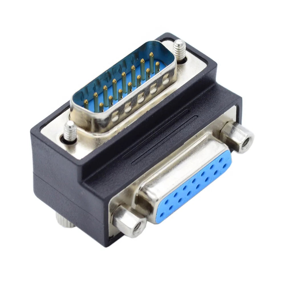 DB-003-DN DB-15PIN Down 90-Degree Angled Design Plug DSUB D-subminiature 15Pin Male to Female Connection Adapter - 6
