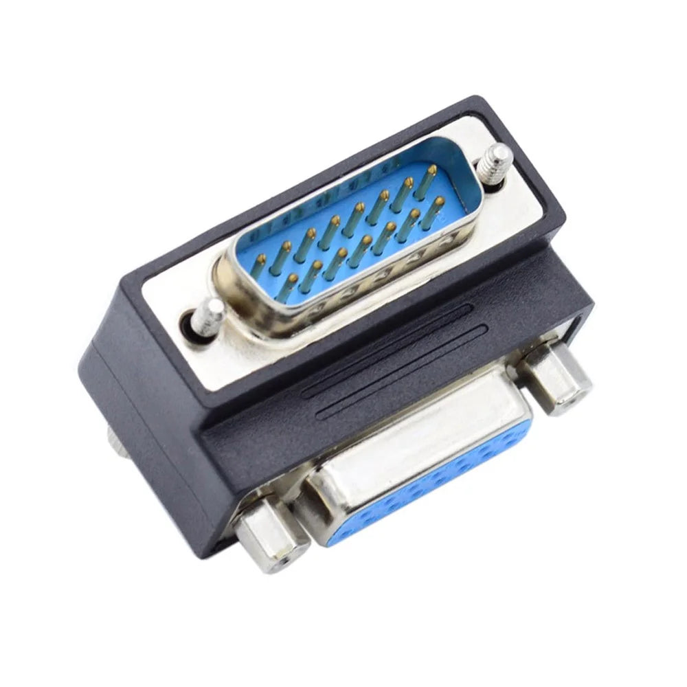 DB-003-DN DB-15PIN Down 90-Degree Angled Design Plug DSUB D-subminiature 15Pin Male to Female Connection Adapter - 7
