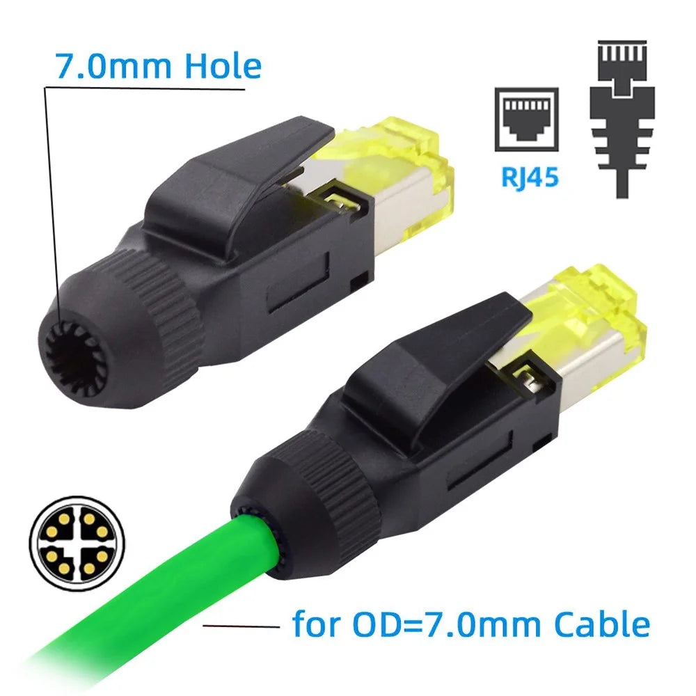 UT-005 2Pcs STP UTP Shielded RJ45 Plug Cat6 RJ45 8P8C Assembly Plug for Industrial Network Ethernet Patch Cord - 3