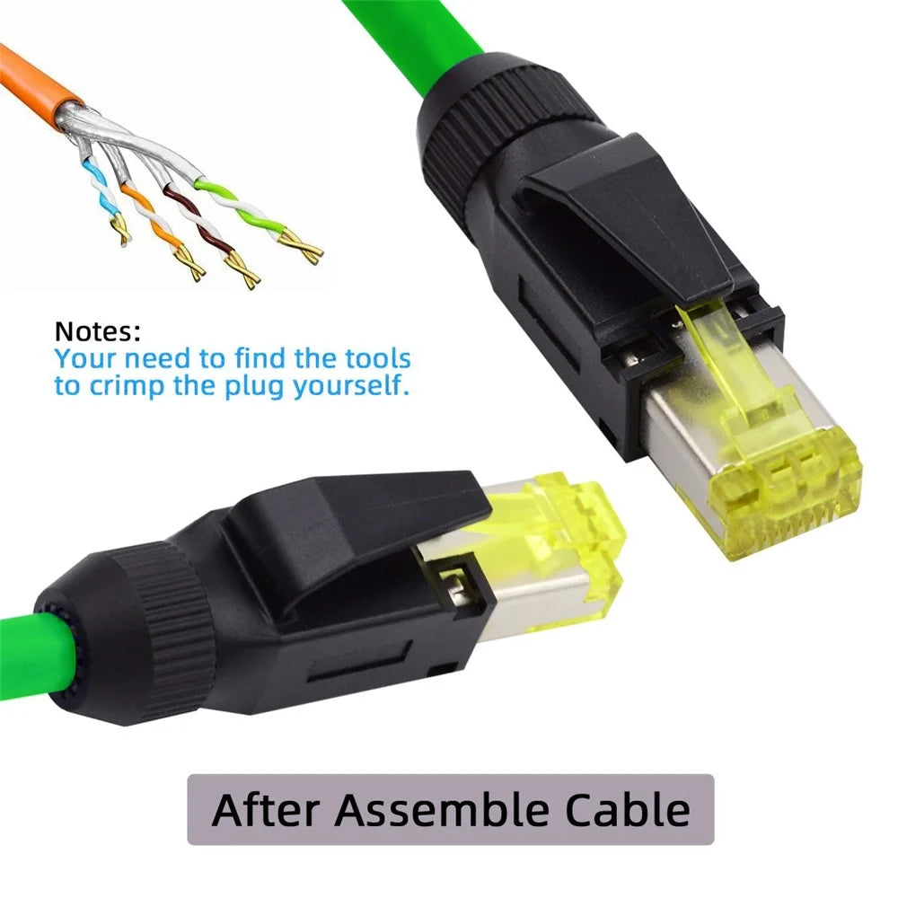 UT-005 2Pcs STP UTP Shielded RJ45 Plug Cat6 RJ45 8P8C Assembly Plug for Industrial Network Ethernet Patch Cord - 4