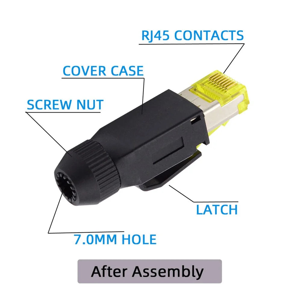 UT-005 2Pcs STP UTP Shielded RJ45 Plug Cat6 RJ45 8P8C Assembly Plug for Industrial Network Ethernet Patch Cord - 5