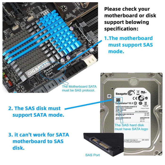 SF-008 SFF-8482 SAS 29Pin to SATA 22Pin Hard Disk Drive Raid Extension Adapter with 10cm Cable - 3