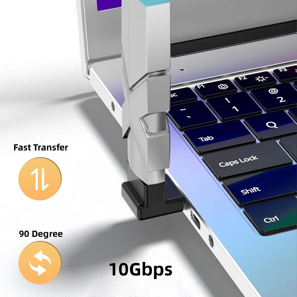 U3-018-UP 10Gbps High Speed USB3.0 Male to Female Converter 90 Degrees Elbow Adapter - 2