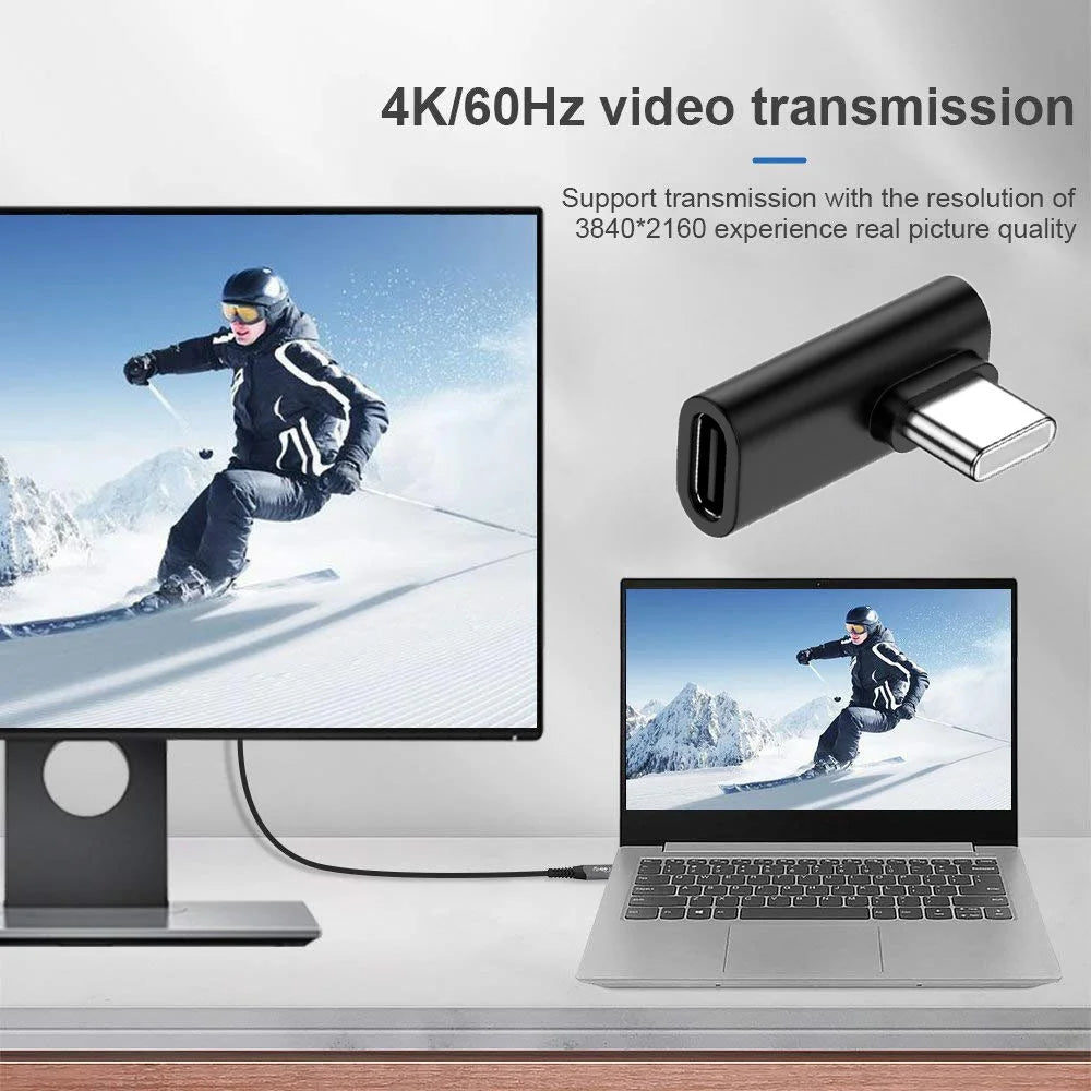UC-068-LP 90 Degrees USB 3.1 Type-C Male to Female Converter Elbow Adapter for Laptop Tablet Phone - 3