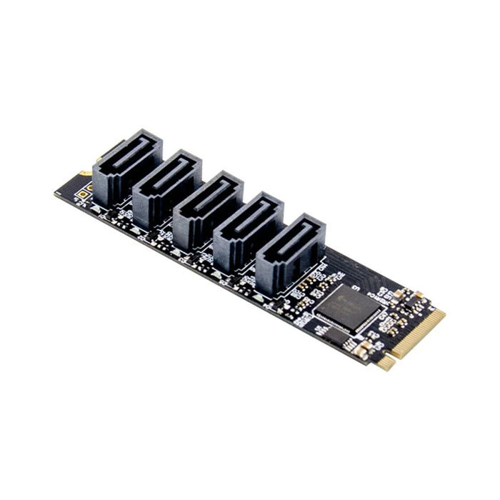 M.2 M-KEY JMB585 5-Port SATA 6G SATA-3 Storage Expansion Conversion Card - 1
