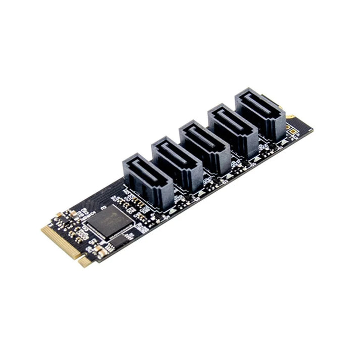 M.2 M-KEY JMB585 5-Port SATA 6G SATA-3 Storage Expansion Conversion Card - 5