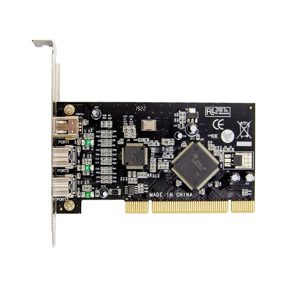 PCI 1394A+1394B FireWire 800 Capture Card SN082AA2+TSB81BA3 Dual Chip Control Processor - 2