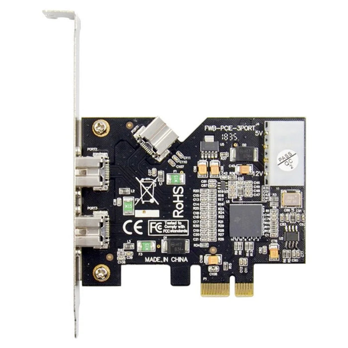 PCI-E x1 FireWire 3-Port TI XIO2213A 1394(2B+1A) Driver-free Video Capture Card - 1