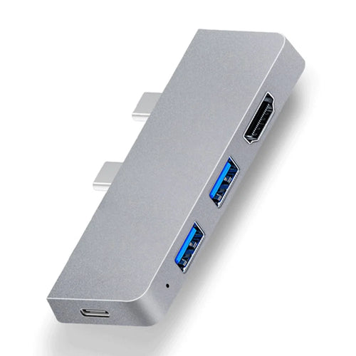 SFW08 Type-C Docking Station 6-in-1 Dual Type-C Hub Adapter USB-C to USB3.0 / 2.0 + HD + Type-C Female + SD / TF Card Ports Support Surface Pro8 - 1