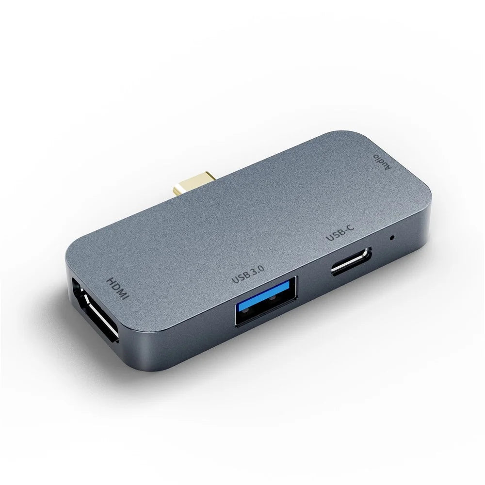 TC041 4-In-1 Type-C Adapter USB C Hub to HD Video Output+USB 3.0+PD 60W USB-C Port+3.5mm Audio Port - 1