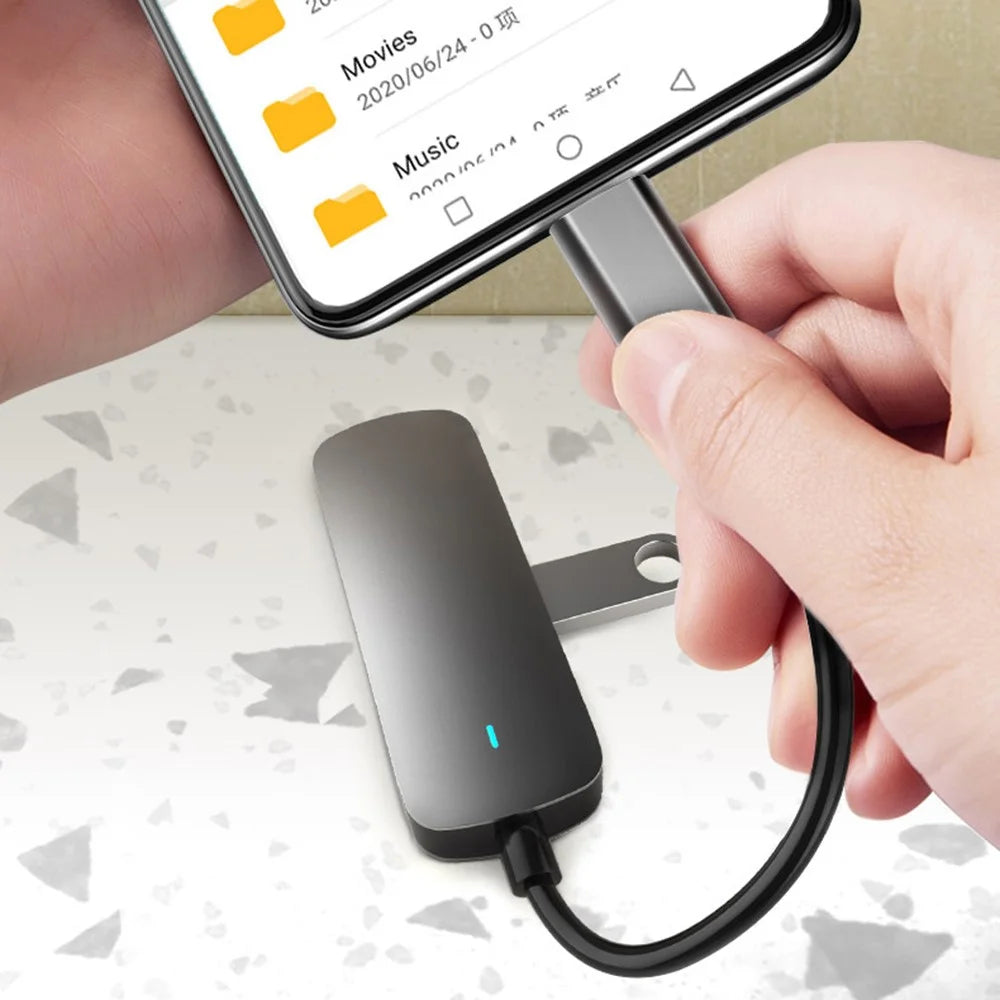 TX4H Type-C Hub to 4K HD Video Output+Type-C Charging+USB 3.0+USB 2.0, 4-In-1 USB-C Dock Expansion Station for Cellphone Computer - 5