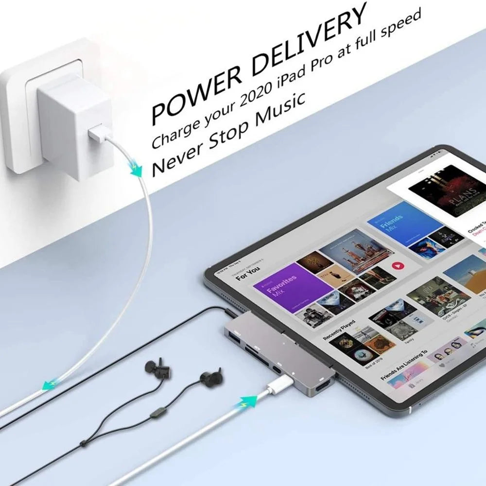UC300 Type-C 7-in-1 USB-C Docking Station 4K HD Type-C to HD Hub Multi-Port USB-C Adapter Hub Support 4K Resolution - 3