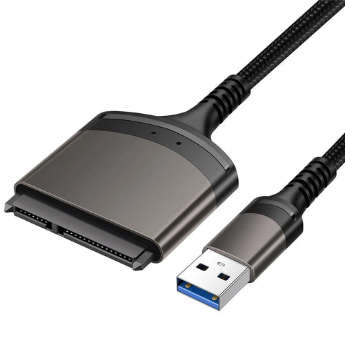 U3-077-SL 5Gbps USB 3.0 Type-A to SATA 22 Pin Adapter Cable for 2.5" Hard Disk Driver SSD (Total Length: 25cm) - 1