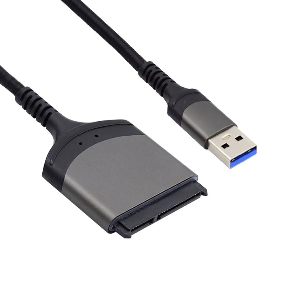 U3-077-SL 5Gbps USB 3.0 Type-A to SATA 22 Pin Adapter Cable for 2.5" Hard Disk Driver SSD (Total Length: 25cm) - 7
