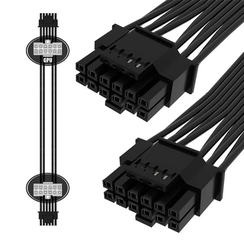 PW-013 30cm 12VHPWR ATX3.0 PCI-E 5.0 Power Modular Cable 16Pin to 16Pin Cord for 3080 3090TI PSU 12+4Pin Graphics Card - 1