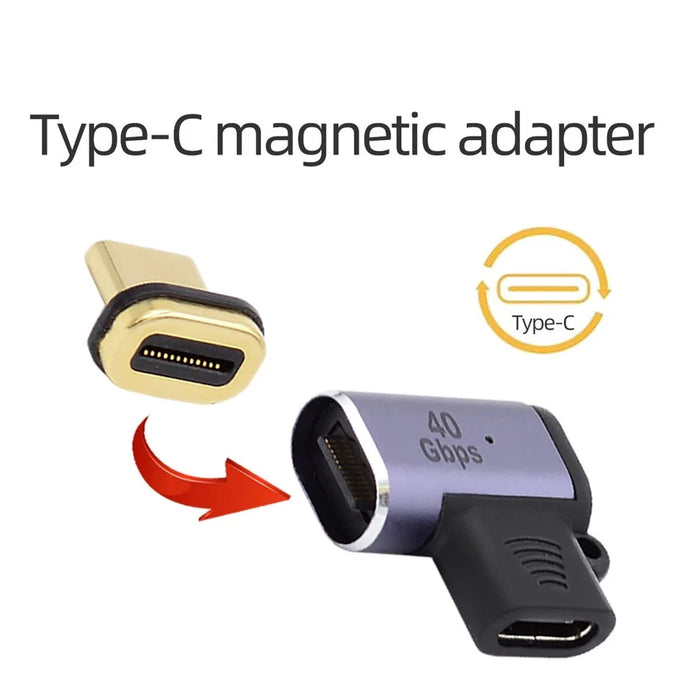 UC-028-LE 40Gbps USB4 Type-C Male to Female 90 Degrees Adapter Right Angled Magnetic Connector - 7