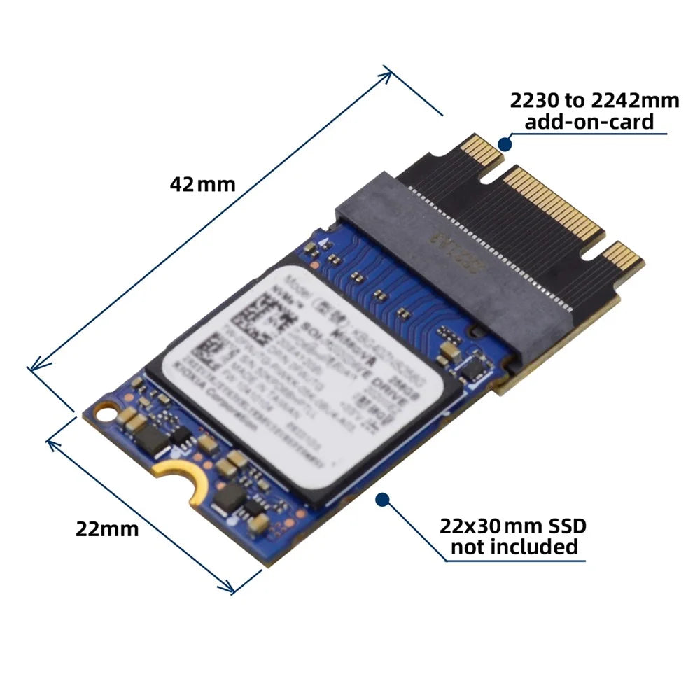 SA-047 NGFF B+M Key NVME M-Key 2230 to 2242 Male to Female Extension Adapter Card for 2230 2242 SSD - 4