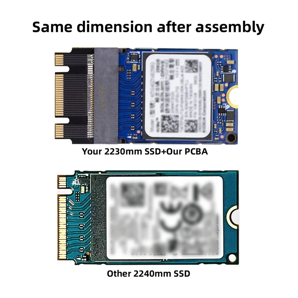 SA-047 NGFF B+M Key NVME M-Key 2230 to 2242 Male to Female Extension Adapter Card for 2230 2242 SSD - 5