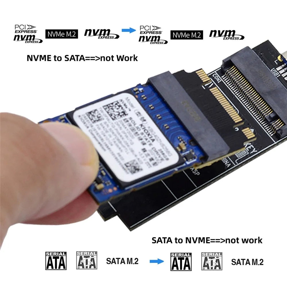 SA-047 NGFF B+M Key NVME M-Key 2230 to 2242 Male to Female Extension Adapter Card for 2230 2242 SSD - 7