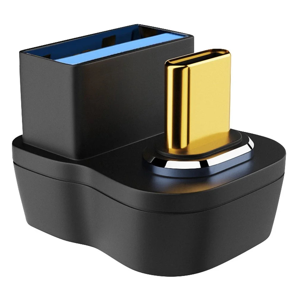 UC-028-AFO Opposite U-Shape Back Angled Connector Magnetic USB-C Adapter Type-C Male to USB Female 10Gbps Data Transmission Convertor - 1