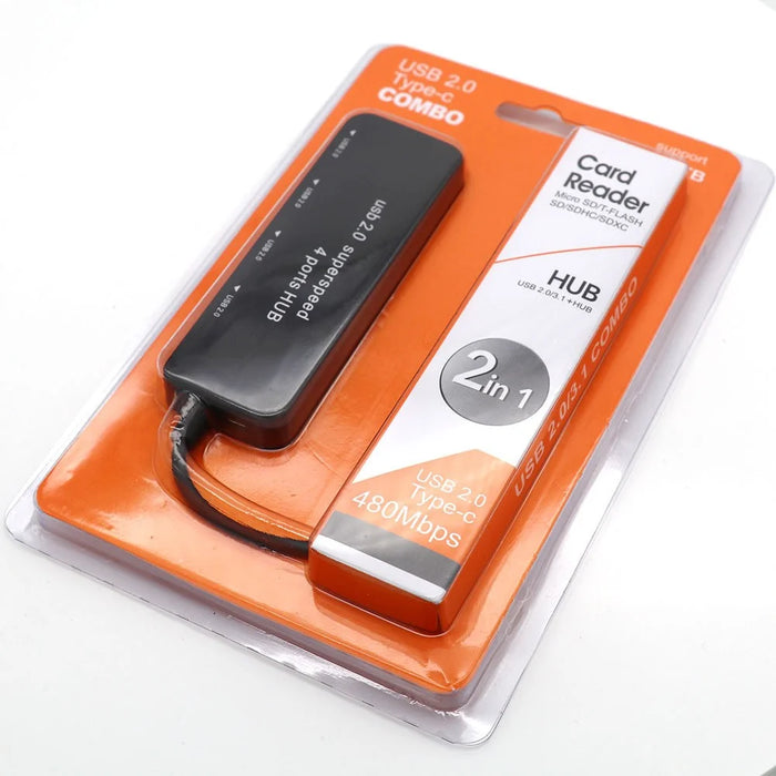 USB2.0 Docking Station USB2.0 to 4 USB2.0 Hub Multi-Port USB Adapter Hub for PC, Laptops - 6